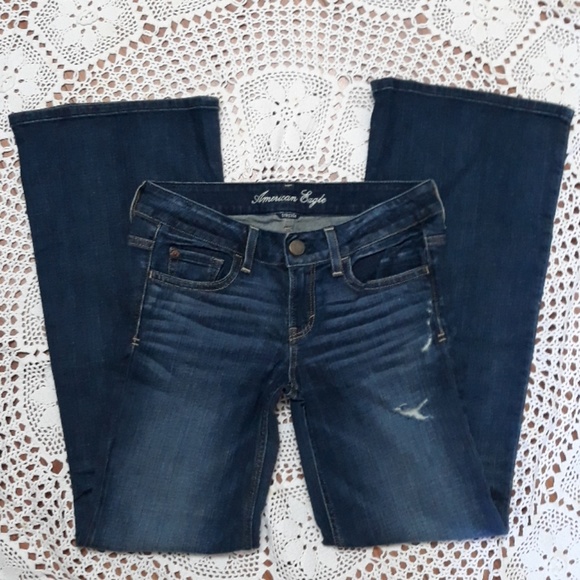 American Eagle Outfitters Denim - AEO hipster distressed stretch flare leg jeans